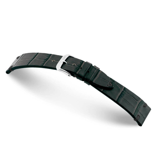 Black RIOS1931 Hollywood | Embossed Leather Watch Band with Black Minimal Stitching