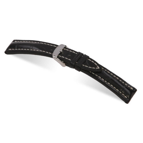 RIOS1931 Black Jet Genuine Alligator Watch Strap For Breitling | Panatime.com