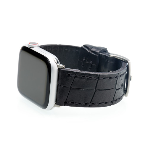 Black Vintage Gator Leather | Fits 42mm Apple Watches | Panatime.com