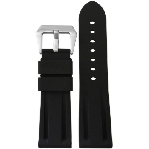 24mm Black Original New Style Waterproof Rubber Diver Watch Strap For Panerai | Panatime.com