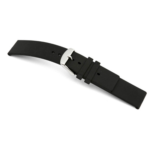 RIOS1931 Black Atlanta, Seamless Rubber (Water Resistant) Watch Strap | Panatime.com