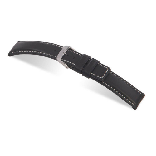 RIOS1931 Black Submariner, Hydrophobic Leather Watch Strap | Panatime.com