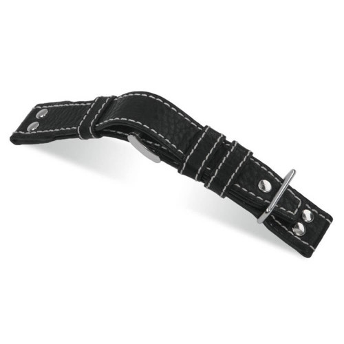 RIOS1931 Black Aviator, Buffalo Leather Watch Strap | Panatime.com