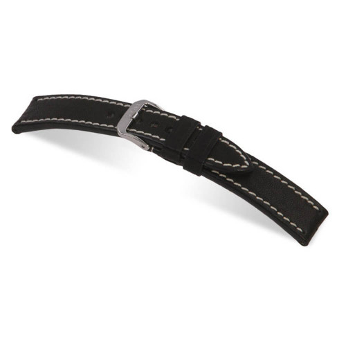 RIOS1931 Black Oxford, Genuine Vintage Leather Watch Strap | Panatime.com