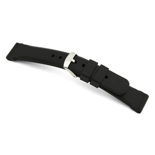 RIOS1931 Black Kansas, Genuine Rubber (Water Resistant) Watch Strap | Panatime.com