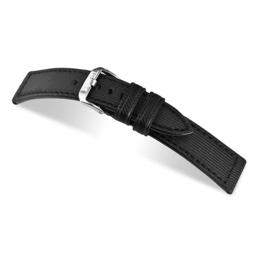 RIOS1931 Black Advance, Synthetic Nytech - Caoutchouc Lining (Water Resistant) Watch Strap | Panatime.com