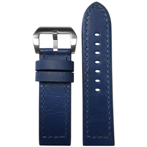 Vintage Leather Watch Band | Blue | Match Box Stitch | Panatime.com