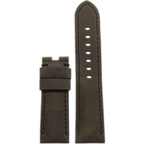 Vintage Leather Watch Band | "Bomber" | Dark Brown | Black Stitch | For Panerai Deploy | Panatime.com