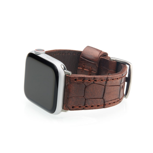 Brown Vintage Gator Leather | Fits 42mm Apple Watches | Panatime.com