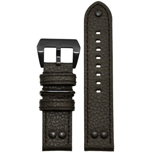 Buffalo Leather Watch Strap  | MB-1 Pilot | Dark Brown | Panatime.com