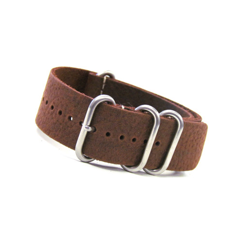 Brown Grain 4-Ring Classic Leather Watch Strap | Panatime.com