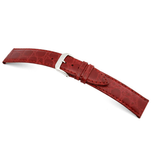 Burgundy RIOS1931 Brazil, Embossed Crocodile Grain Leather Watch Band | Panatime.com