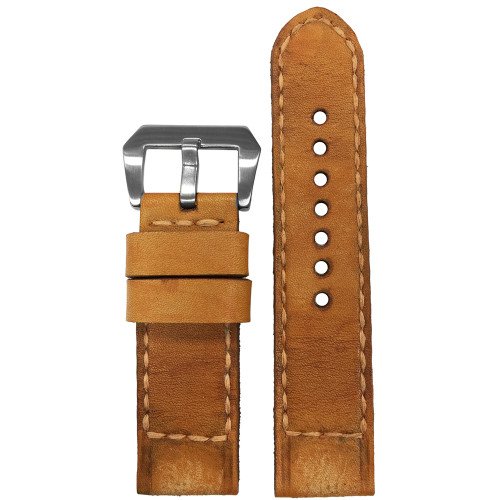 Gunny Straps "Caitlin 1" (Tan) - Genuine Vintage Leather Watch Strap for Panerai | Panatime.com