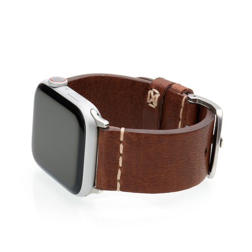 Classic Brown Vintage Calf Leather Watch Band | For 38mm Apple Watch