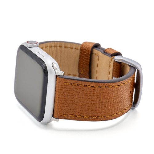 Honey French | Leather Watch Band with Match Stitching for Apple Watch