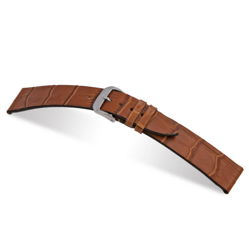 Cognac RIOS1931 Miami, Embossed Alligator Grain Leather Watch Band | Panatime.com