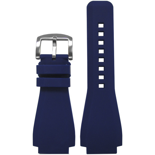 24mm Blue Waterproof Rubber Watch Strap - Exact Replacement For Bell & Ross | Panatime.com