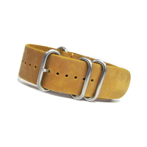 Sand (Distressed) 4-Ring Classic Leather Watch Strap | Panatime.com