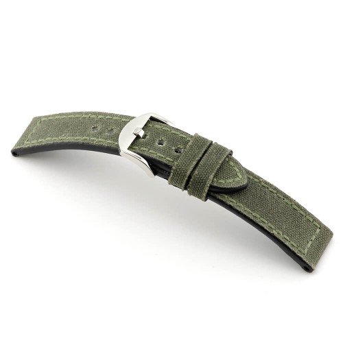 Olive Drab RIOS1931 Virginia, Genuine Canvas Watch Band | Panatime.com