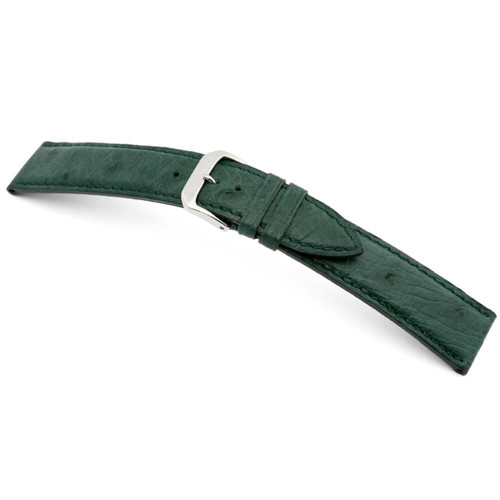 RIOS1931 Forest Green Maison, Genuine Ostrich Watch Strap | Panatime.com