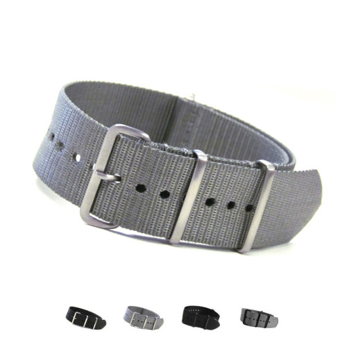 4-Square Ring Ballistic Nylon One-Piece Watch Strap (Solid) | Panatime.com