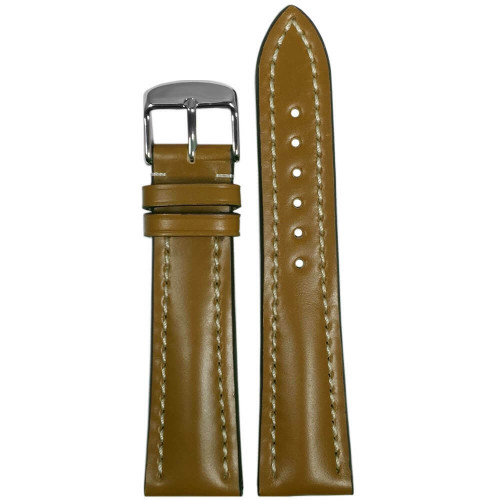 Honey Genuine Shell Cordovan Leather Watch Strap with White Stitching for Breitling | Panatime.com