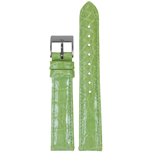 16mm Key Lime Genuine Crocodile, Handmade Watch Strap with Match Stitching (for Michele) | Panatime.com