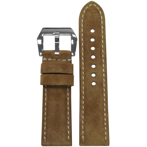 Velours Watch Band | Khaki | White Stitch | For Panerai | Panatime.com