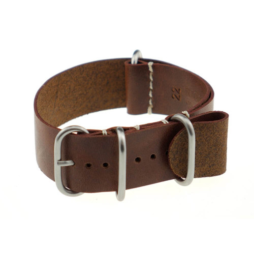 Mahogany RIOS1931 Copenhagen, Vintage Leather | One-Piece (4 Brushed Rings) | Panatime.com