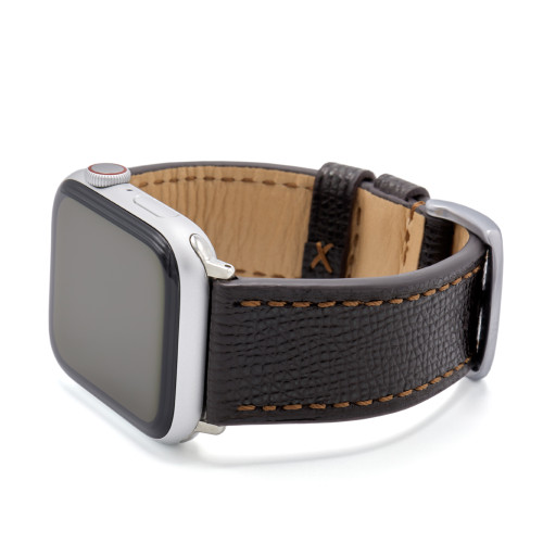 Mocha French | Leather Watch Band with Match Stitching for Apple Watch