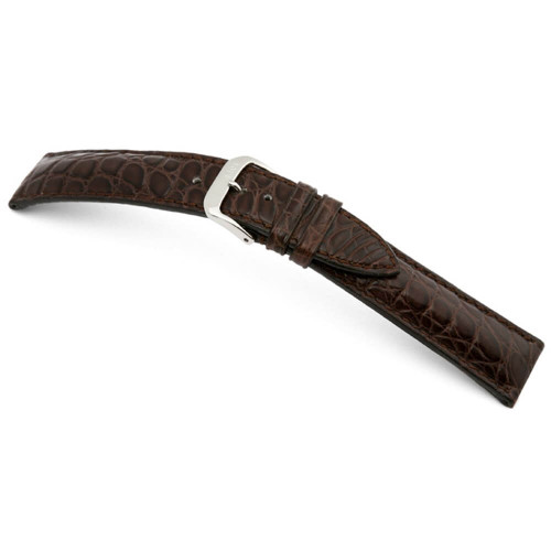 RIOS1931 Mocha Imperial Genuine Alligator Flank Watch Strap | Panatime.com