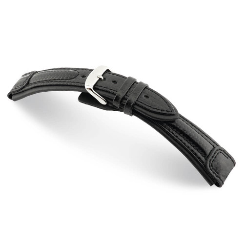 Black RIOS1931 Montreal, Carbon Sport Watch Band with Black Stitching | Panatime.com