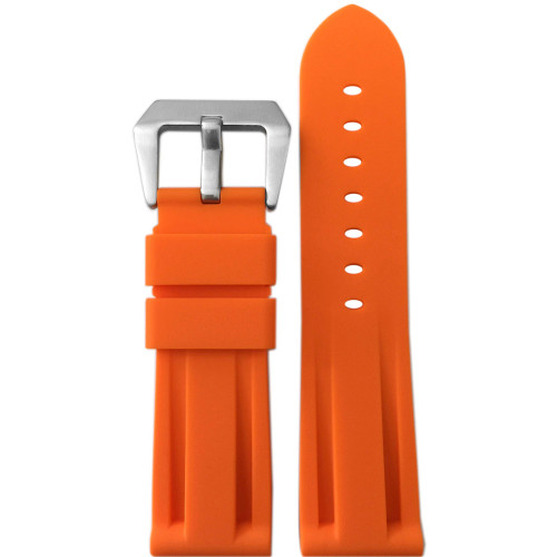 24mm Orange Original New Style Waterproof Rubber Diver Watch Strap For Panerai | Panatime.com