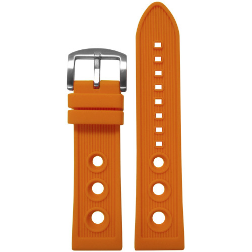 Orange Waterproof Silicon Diver Rally Watch Strap For Breitling | Panatime.com