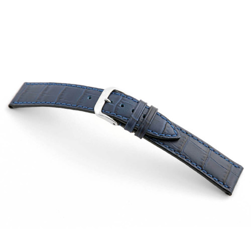 Navy RIOS1931 Orlando | Embossed Leather, Alligator Print Watch Band | RIOS1931.com