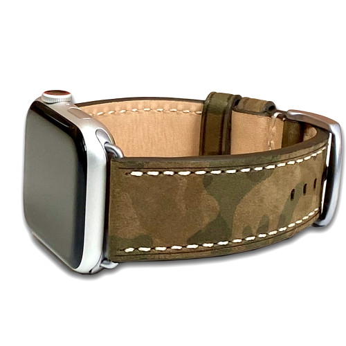 Olive Drab RIOS1931 Hawker, Camouflage Leather Watch Band | For Apple Watches