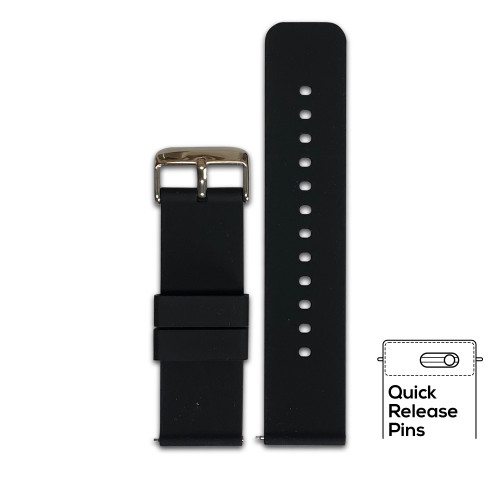 Quick Release | Casual Silicone | Black | Two-Piece | Panatime.com