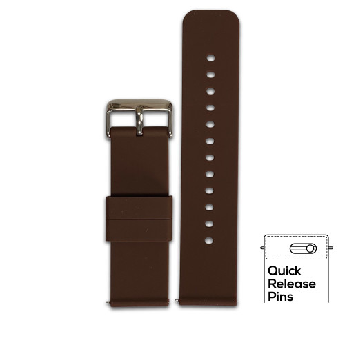 Quick Release | Casual Silicone | Brown | Two-Piece | Panatime.com