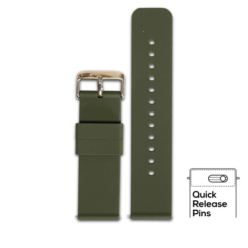 Quick Release | Casual Silicone | Olive | Two-Piece | Panatime.com