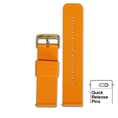 Quick Release | Casual Silicone | Orange | Two-Piece | Panatime.com