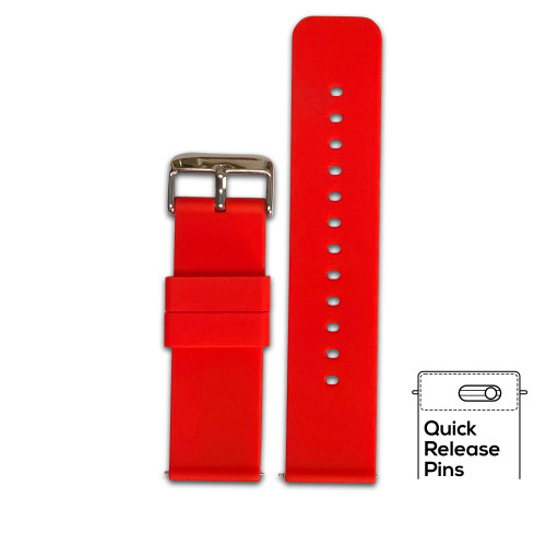 Quick Release | Casual Silicone | Red | Two-Piece | Panatime.com