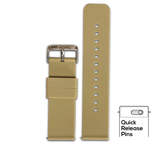 Quick Release | Casual Silicone | Tan | Two-Piece | Panatime.com