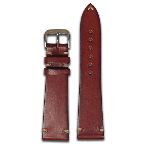 Oak Leather Watch Band | Cognac | Minimal Stitch | 2.7mm | Panatime.com