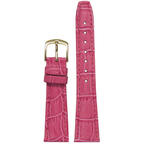 18mm Pink Leather Semi-Matte Alligator Grain, Ladies Classic (LS135) | Panatime.com