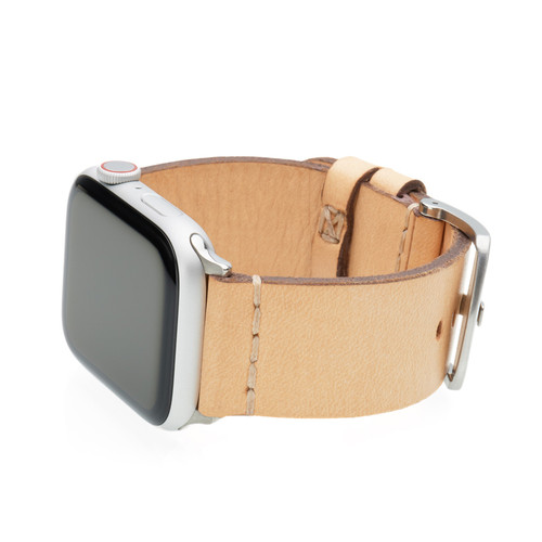 Beige Vintage Calf Leather Watch Band | For 42mm Apple Watch