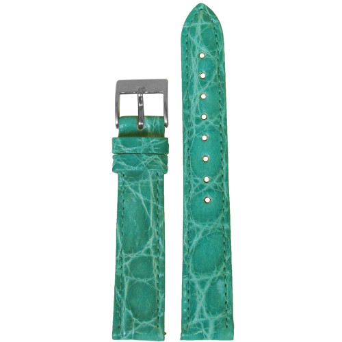 18mm Turquoise Genuine Crocodile, Handmade Watch Strap with Match Stitching (for Michele) | Panatime.com