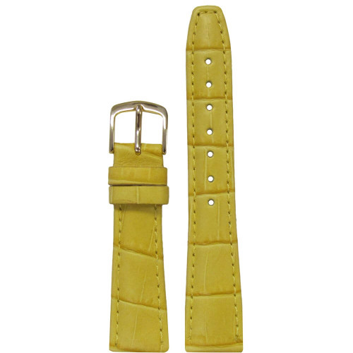 18mm Yellow Leather Semi-Matte Alligator Grain, Ladies Classic (LS135) | Panatime.com